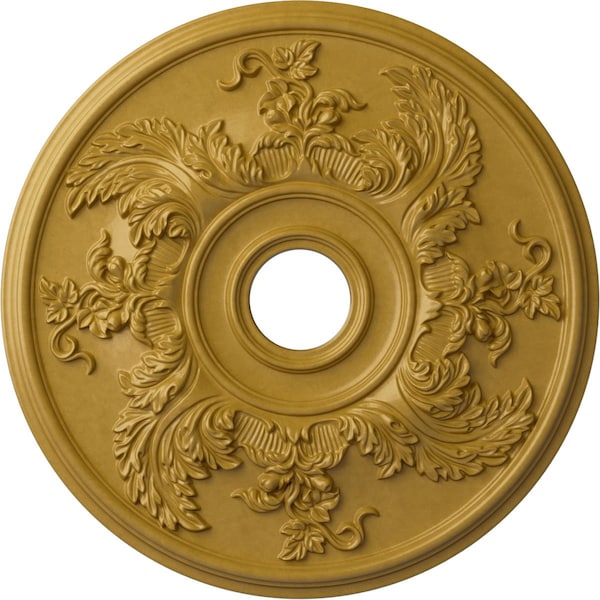 Ekena Millwork Acanthus Twist Medallion (Canopies up to 8 3/8"), 23 5/8"OD x 4 5/8"ID x 1 7/8"P, Iridescent Gold CM23ACIGS - main